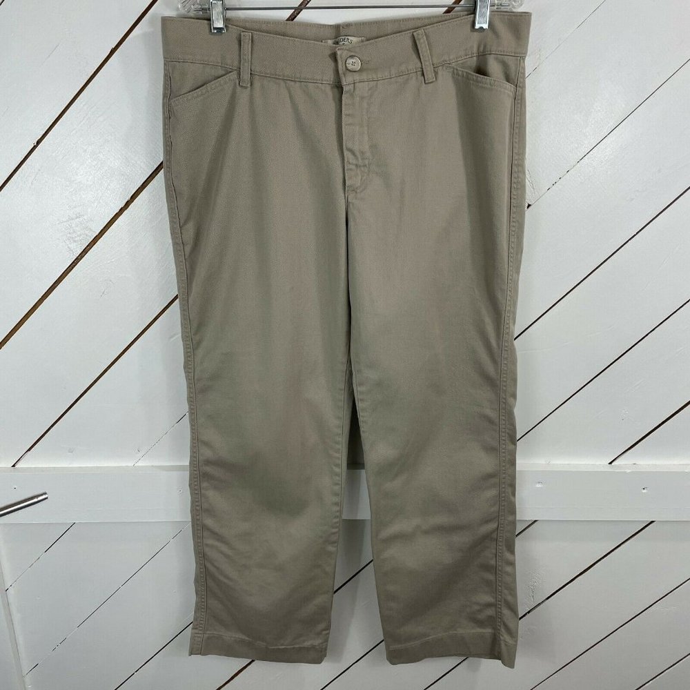 Riders By Lee Women Tan khaki Flat Front Pants 14P